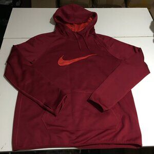 Nike Dri Fit Womens Medium Hoodie Sweatshirt Pullover Thumb Hole Red